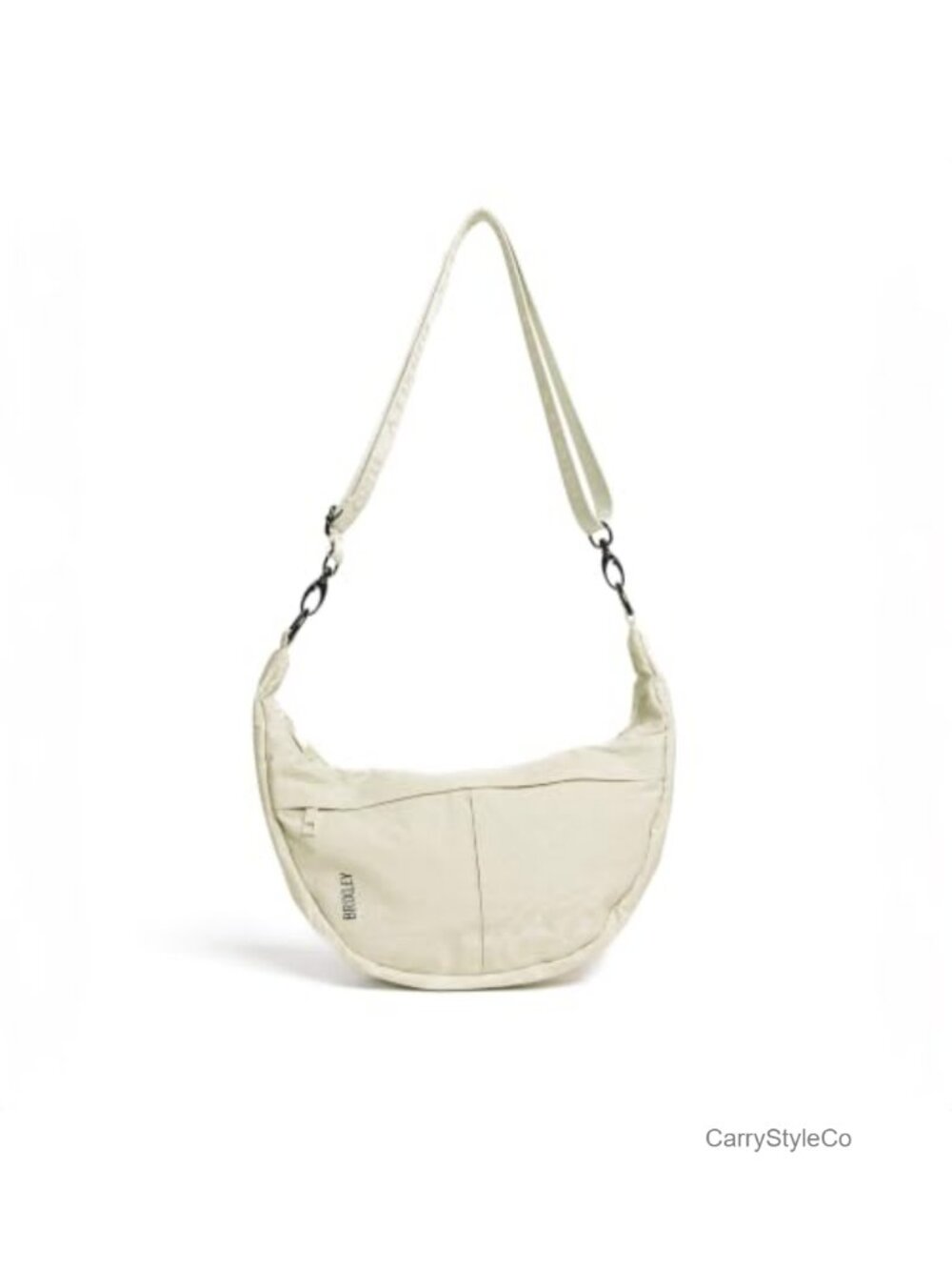 Crescent Crossbody Hobo Bag Water-Resistant Nylon Adjustable Strap Zip